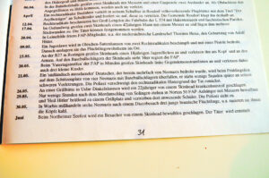 Querfoto eines Chronik Eintrag in der Zeitung 'Göttinger Nachrichten' zum rassistischen Angriff am 21.Mai 1993